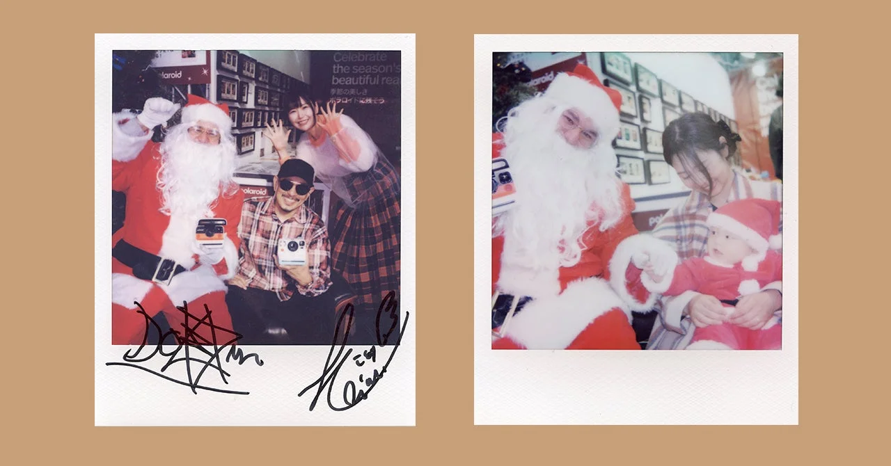 サンタクロースとの記念撮影風景