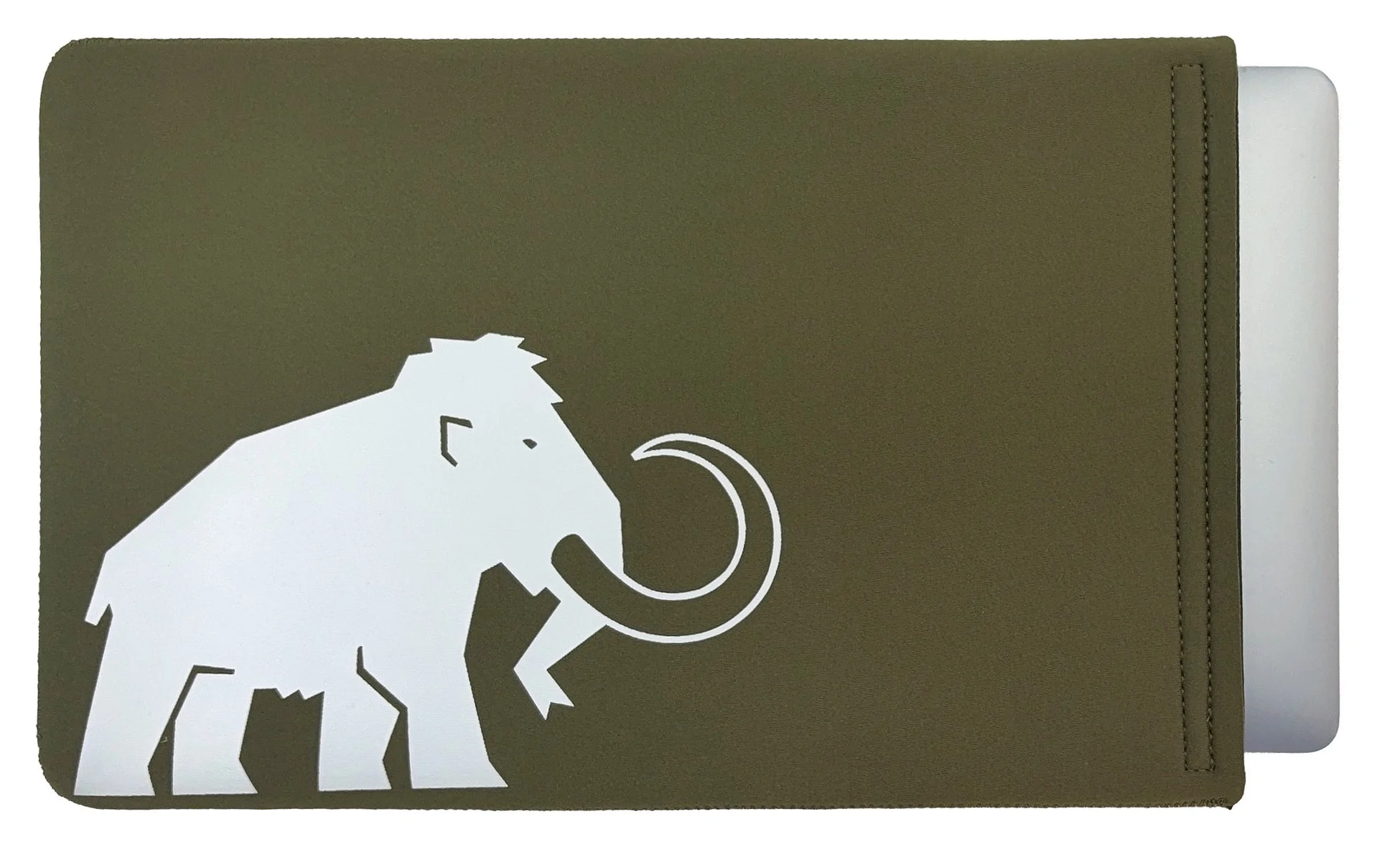 ノートパソコンケース、PCケース、スリーブケース、マンモス、ロゴ、カーキ