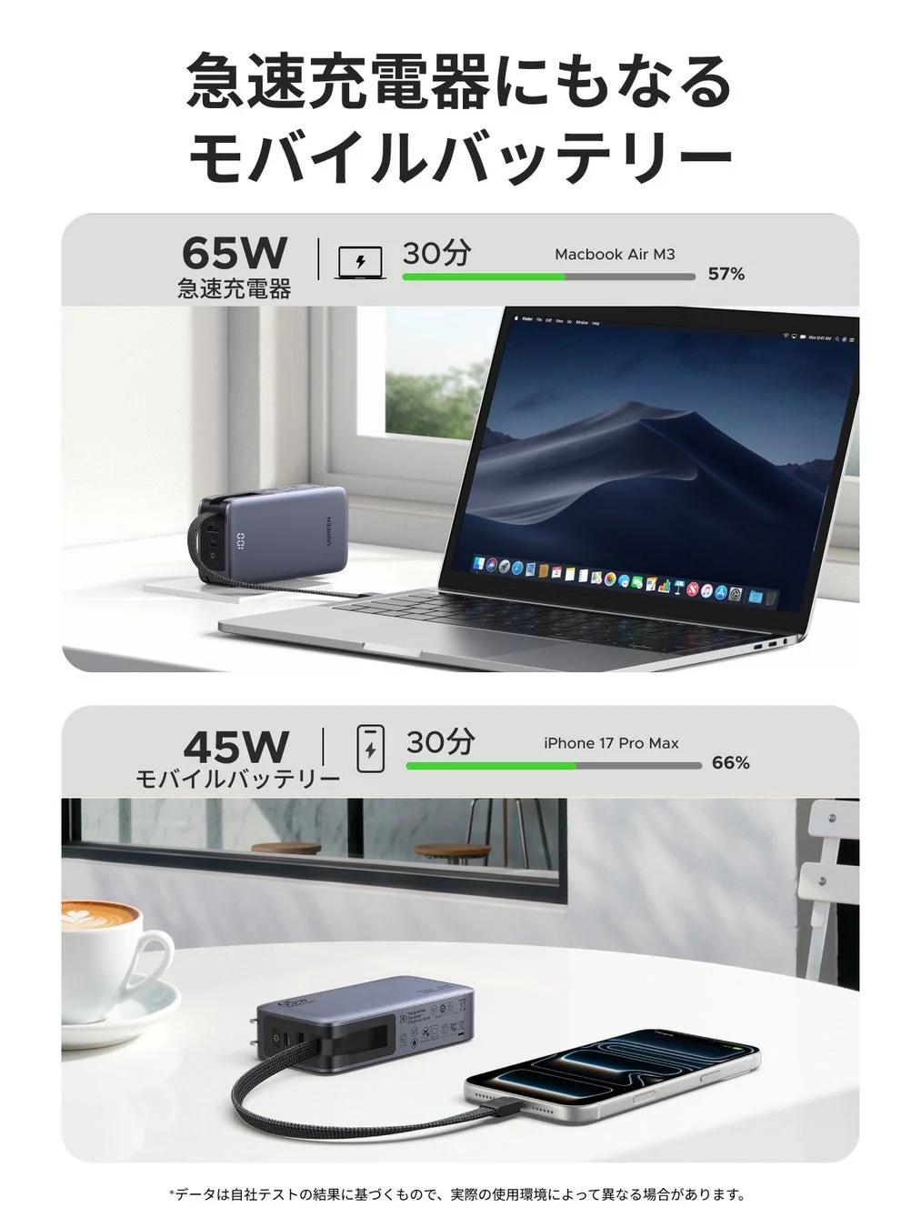 充電速度の比較