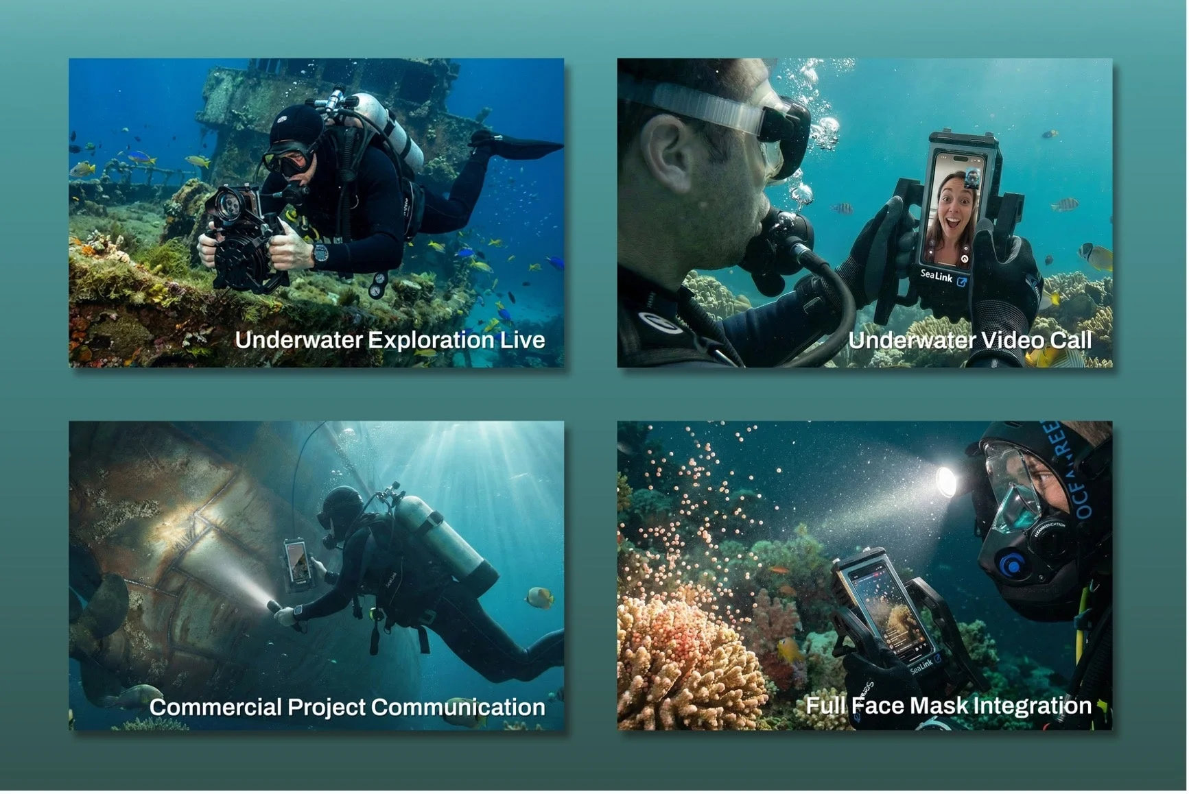 水中ビデオ通話やコミュケーションのイメージ